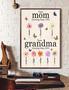 First Mom, Then Grandma – Custom Birth Month Flower Canvas Mother's day, Birthday, Anniversary Gift for Mom and Grandma