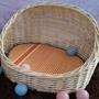 Handmade Wicker Pet House Christmas Basket - Cat Cave Dog Bed & Nest For Cats And Dogs