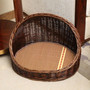 Handmade Wicker Pet House Christmas Basket - Cat Cave Dog Bed & Nest For Cats And Dogs