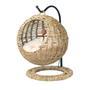 Petdom Hand Made Wicker Cat Bed Basket - Cozy Rattan Pet House