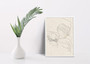 Mother and baby line art canvas, portrait in sage, custom baby name and date, gift for first-time Mother’s Day.
