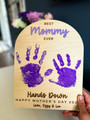 Emotional Customized Handprint Best Mom Ever Wood Sign, Perfect For Mother's Day