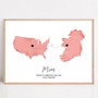 Long distance gift canvas for mom featuring a minimalist world map, heartfelt Mother's Day decor honoring connections afar Long distance gift canvas for mom featuring a minimalist world map, heartfelt Mother's Day decor honoring connections afar