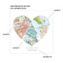 Long-distance Mother's Day canvas gift for mom from daughter with connected cities heart map, navy minimalist, vertical