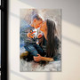 Mom and son watercolor portrait canvas, personalized from your photo, Mother's Day or birthday gift from son, pastel style