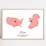 Thoughtful Long Distance Gift Canvas For Mom - Mother's Day World Map Design