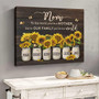 Mother's Day canvas wall art with loving "Mommy to the World" message, customized names make a meaningful present for mom