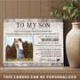 Personalized Mom And Son Canvas - Heartfelt Gift For Son From Mother - Rustic Home Decor