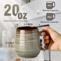 20 OZ Ceramic Coffee Mug with Handle for Men and Women - Ceramic Mug Handle