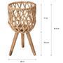 Bamboo Weave Water Hyacinth Planter Baskets with Wood Stands