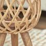 Bamboo Weave Water Hyacinth Planter Baskets with Wood Stands