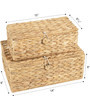 Boho Rattan Decorative Storage Baskets with Lids