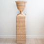 Braided Rattan Square Floor Wicker Vase for Home Decor