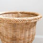 Braided Rattan Square Floor Wicker Vase for Home Decor