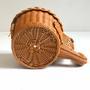 Brown Woven Rattan Elephant Storage Basket