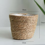 Circular Woven Flower Basket with Handles for Home Decor