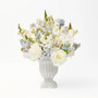 Contemporary Classical Small White Wicker Vase