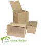 Cotton Lidded Seagrass Hampers for Laundry Storage