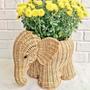 Creative Handmade Rattan Wicker Elephant Storage Basket