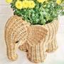 Creative Handmade Rattan Wicker Elephant Storage Basket