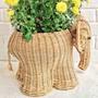 Creative Handmade Rattan Wicker Elephant Storage Basket