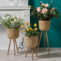 Customizable Woven Basket Flower Pot Planters