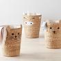 Cute Animal Bear Shaped Laundry Basket - Rattan Water Hyacinth