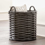 Decorative Large Black Wicker Basket for Storage and Gifts