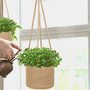 Durable Jute Woven Plant Hanging Baskets for Patio and Balcony