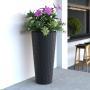 Eco-Friendly Large Black Wicker Pot Planters for Indoor Garden