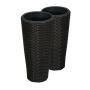 Eco-Friendly Large Black Wicker Pot Planters for Indoor Garden