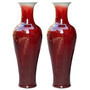 Elegant Large Red Ceramic Floor Vase for Home Decor