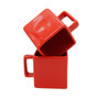 Elegant Red Ceramic Coffee Mug with Handle - 8 oz