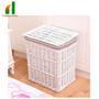 Elegant White Wicker Laundry Basket for Hotels