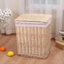 Elegant White Wicker Laundry Basket for Hotels