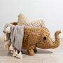 Elephant Toy Storage Basket - Rattan Woven for Kids