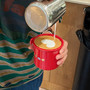 Festive Red Ceramic Coffee Mug for New Year's Celebration