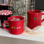 Festive Red Ceramic Coffee Mug for New Year's Celebration