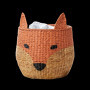 Fox Shaped Woven Seagrass Basket for Home Decor