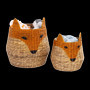 Fox Shaped Woven Seagrass Basket for Home Decor