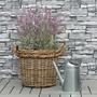 Grey Rattan Wicker Planter Basket with Handle