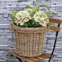 Grey Rattan Wicker Planter Basket with Handle