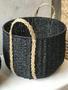 Hand Woven Black Seagrass Baskets for Home Organization