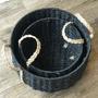 Hand Woven Black Seagrass Baskets for Home Organization