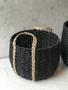 Hand Woven Black Seagrass Baskets for Home Organization