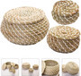 Hand Woven Straw Small Round Wicker Basket With Lid for Home Organization