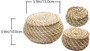 Hand Woven Straw Small Round Wicker Basket With Lid for Home Organization