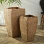 Handcrafted Tall Seagrass Planters with Natural Look