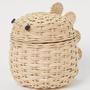 Handmade Whale Wicker Basket Toy Storage