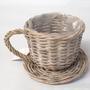 Handmade Wicker Teacup Planter for Garden Use